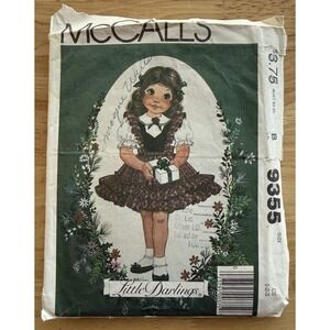 McCall's Little Darlings 9355 Toddlers Back Buttoned Pullover Dress Size 1-3 CUT